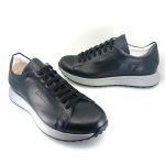 Boxer 44009 (μαύρο δέρμα) ανδρικά δετά sneakers