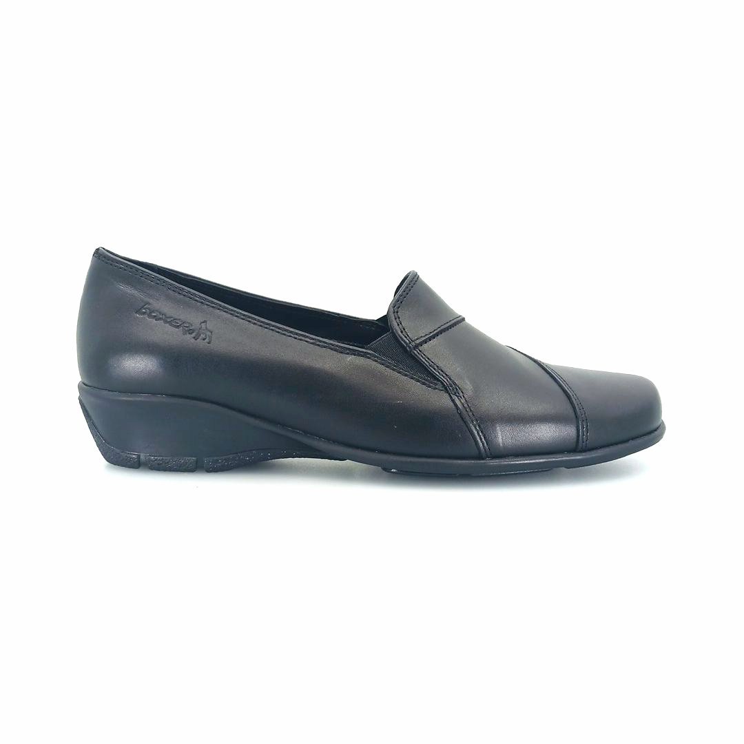 Boxer 51600 (μαύρο δέρμα) γυναικεία slip-on