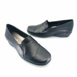 Boxer 51600 (μαύρο δέρμα) γυναικεία slip-on