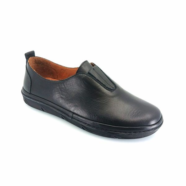 Boxer 98457 (μαύρο δέρμα) γυναικεία slip-on