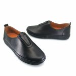 Boxer 98457 (μαύρο δέρμα) γυναικεία slip-on