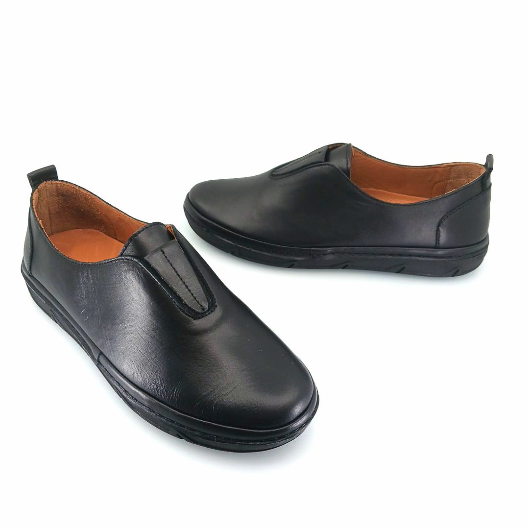 Boxer 98457 (μαύρο δέρμα) γυναικεία slip-on