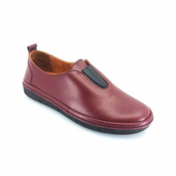 Boxer 98457 (μπορντώ δέρμα) γυναικεία slip-on