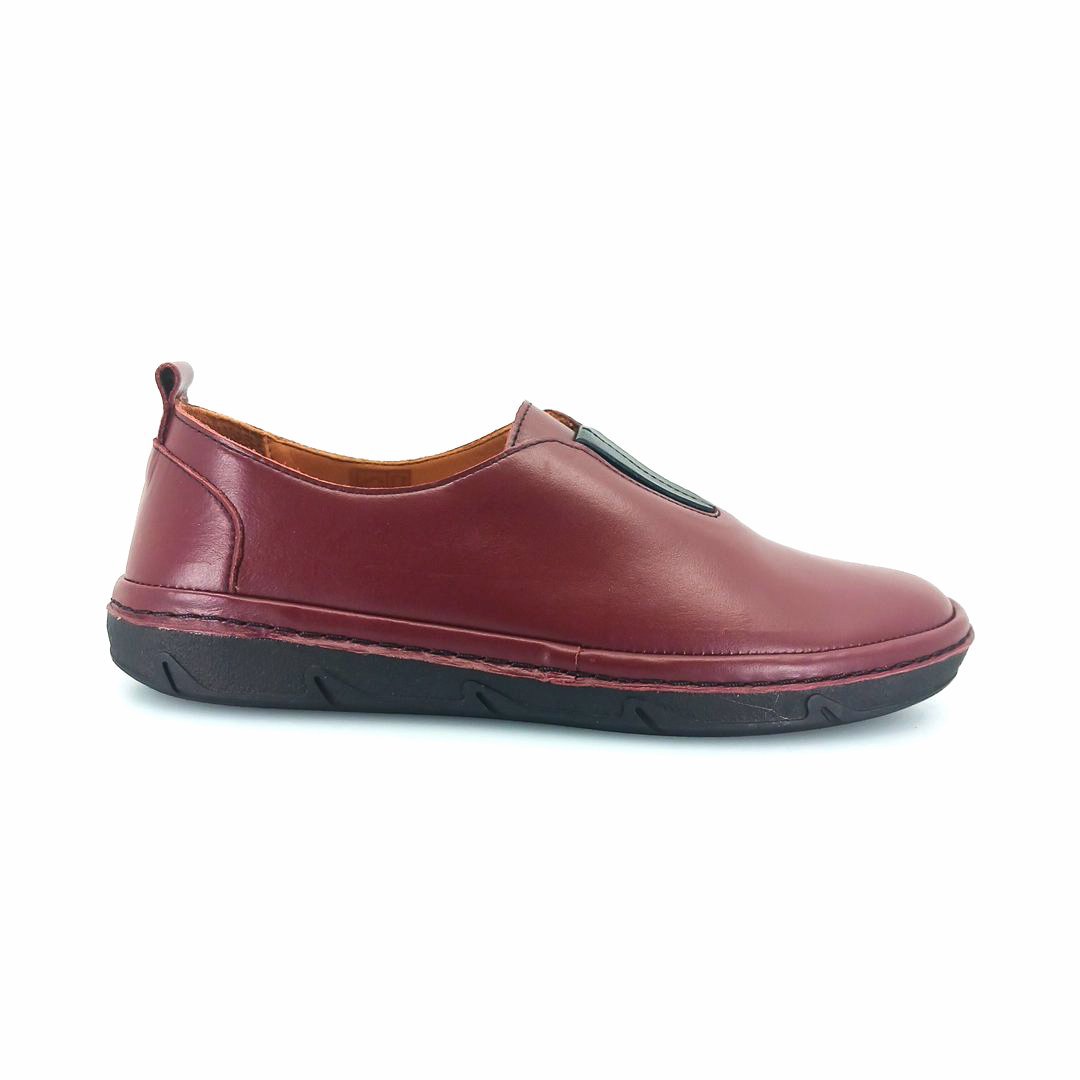 Boxer 98457 (μπορντώ δέρμα) γυναικεία slip-on