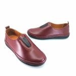 Boxer 98457 (μπορντώ δέρμα) γυναικεία slip-on