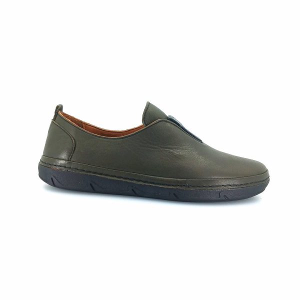 Boxer 98457 (χακί δέρμα) γυναικεία slip-on