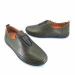 Boxer 98457 (χακί δέρμα) γυναικεία slip-on