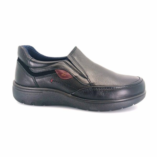 Luisetti 31010 (μαύρο δέρμα) ανδρικά slip-on