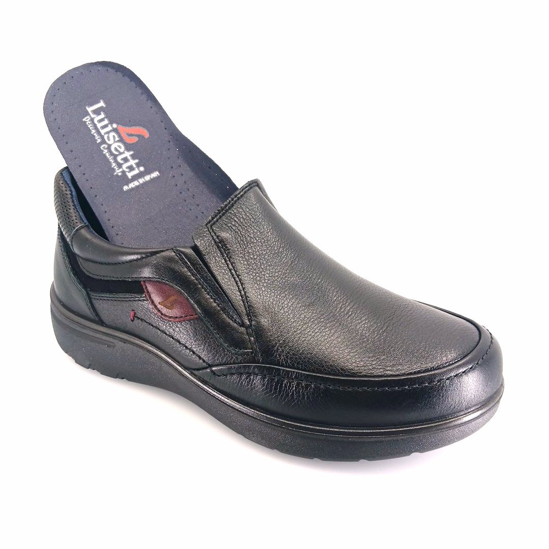 Luisetti 31010 (μαύρο δέρμα) ανδρικά slip-on