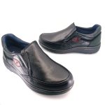 Luisetti 31010 (μαύρο δέρμα) ανδρικά slip-on