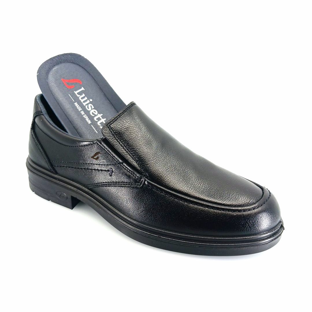 Luisetti 33600 (μαύρο δέρμα) ανδρικά slip-on