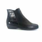 Boxer 52999 (μαύρο κροκο δέρμα) γυναικεία μποτάκια