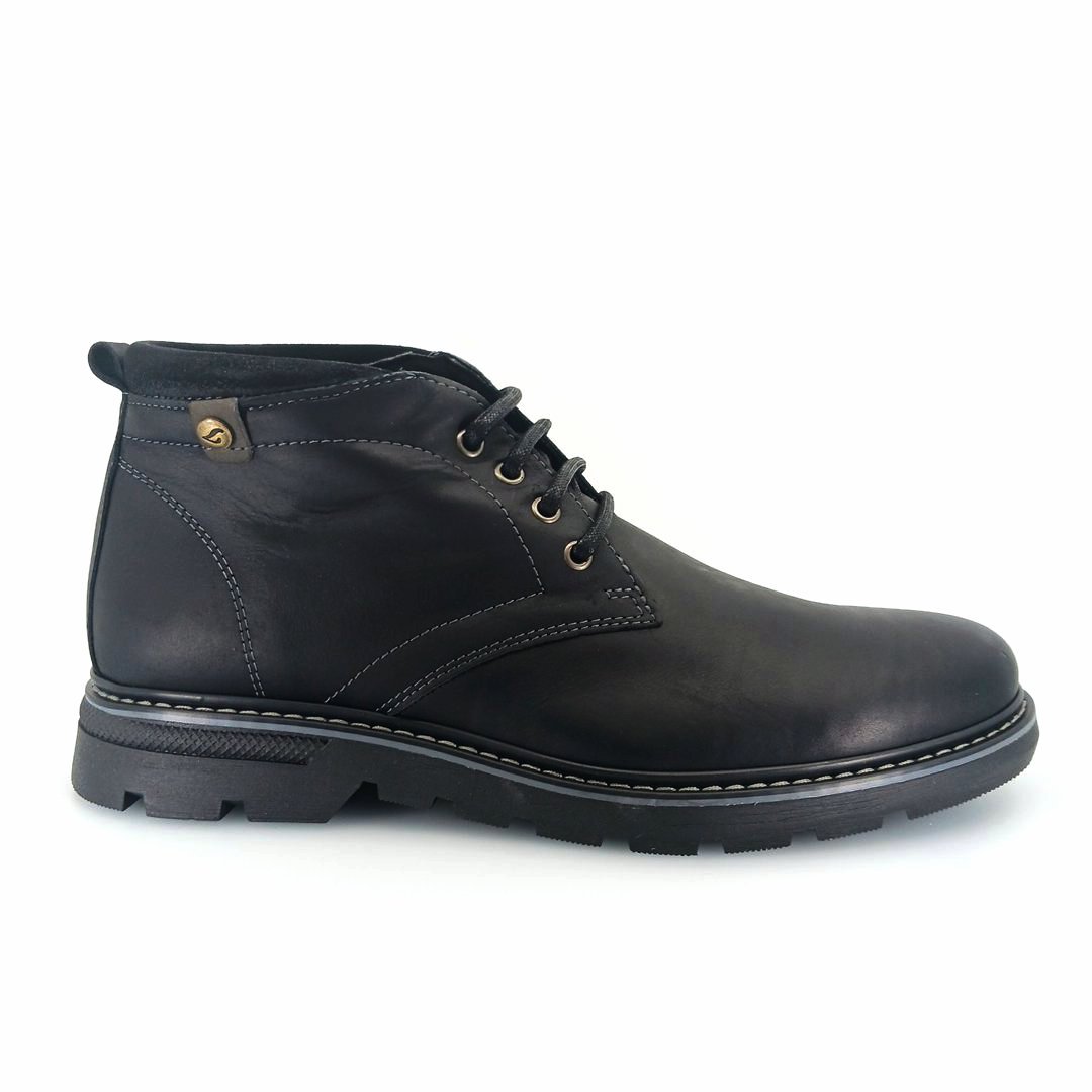 Luisetti 37801 (μαύρο δέρμα) ανδρικά μποτάκια