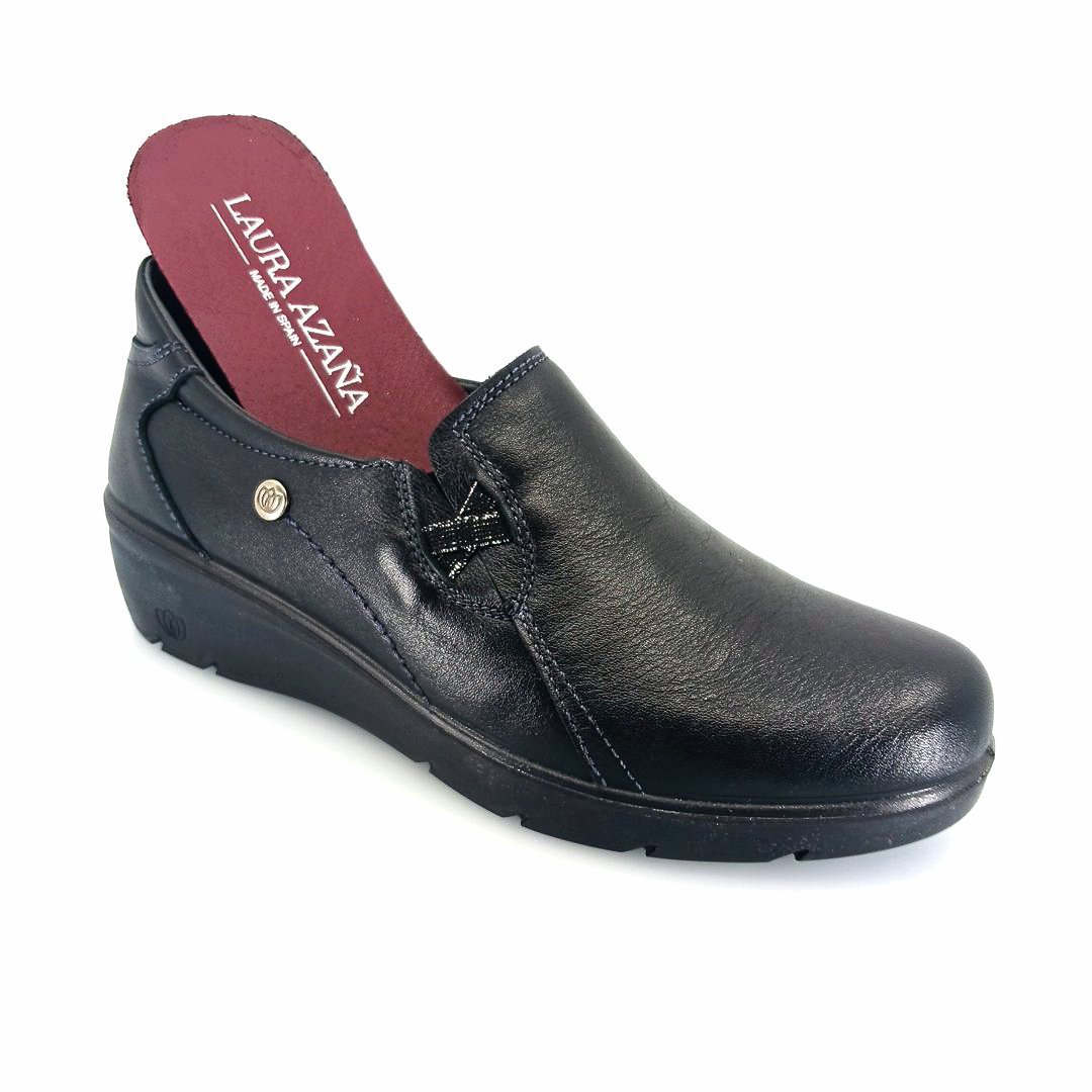 Laura Azana 26824 (μαύρο δέρμα) γυναικεία slip-on