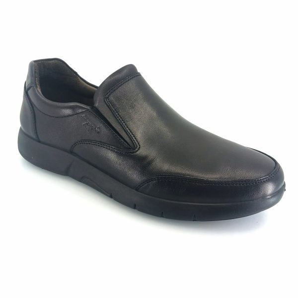 Boxer 19337 (μαύρο δέρμα) ανδρικά slip-on