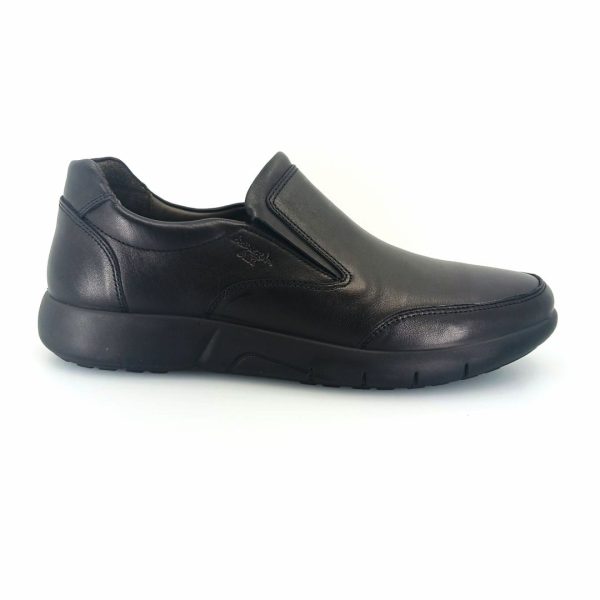 Boxer 19337 (μαύρο δέρμα) ανδρικά slip-on