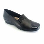 Boxer 51600 (μαύρο λουστρίνι) γυναικεία slip-on