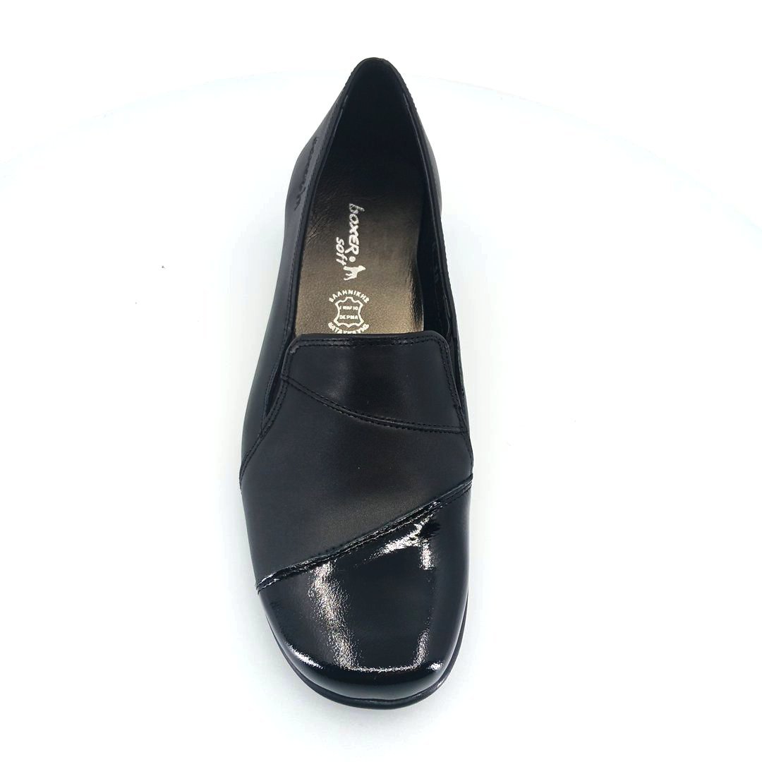 Boxer 51600 (μαύρο λουστρίνι) γυναικεία slip-on