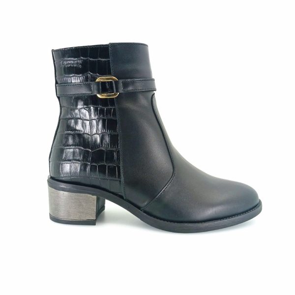 Boxer 60005 (μαύρο δέρμα) γυναικεία μποτάκια