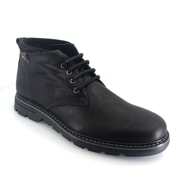 Luisetti 37801 (μαύρο δέρμα) ανδρικά μποτάκια