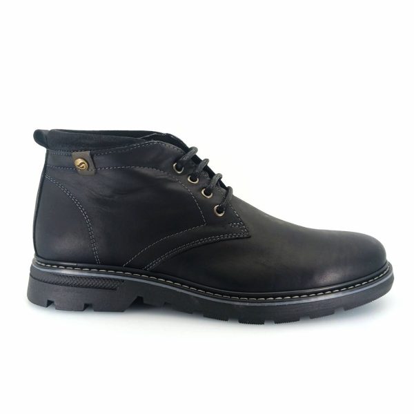 Luisetti 37801 (μαύρο δέρμα) ανδρικά μποτάκια
