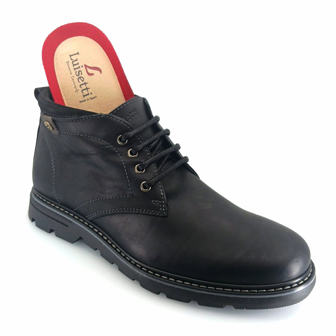 Luisetti 37801 (μαύρο δέρμα) ανδρικά μποτάκια