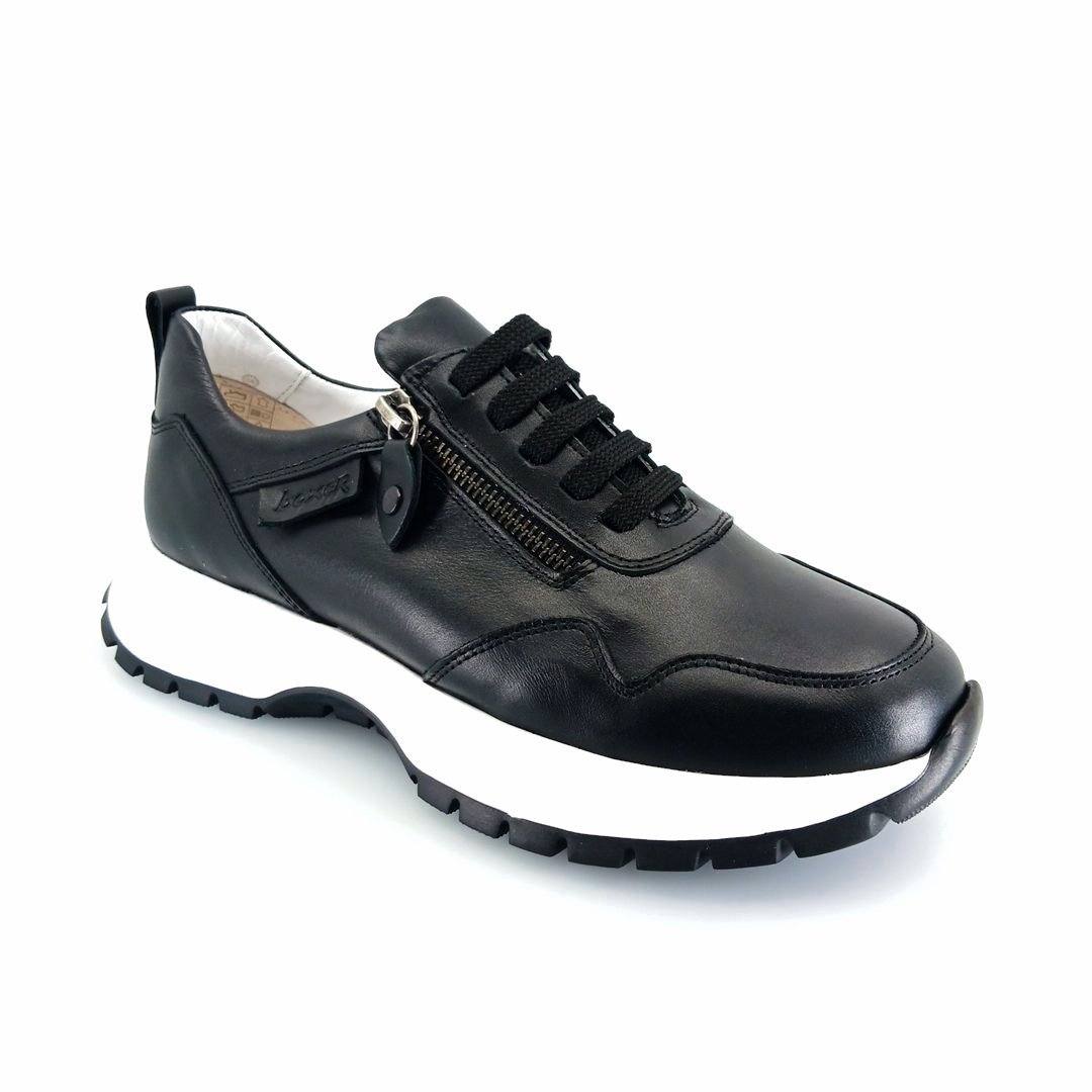 Boxer 53601 (μαύρο δέρμα) γυναικεία sneakers