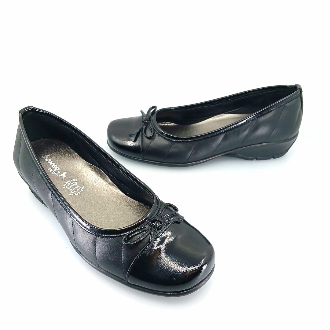 Boxer 51601 (μαύρο λουστρίνι) flat pumps