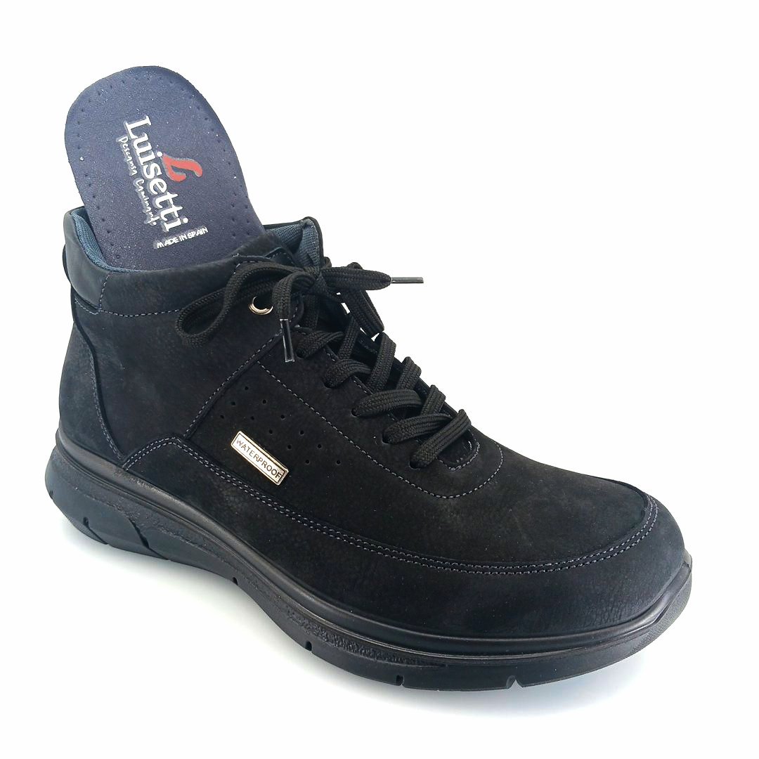 Luisetti 36105 (μαύρο nubuck) ανδρικά μποτάκια