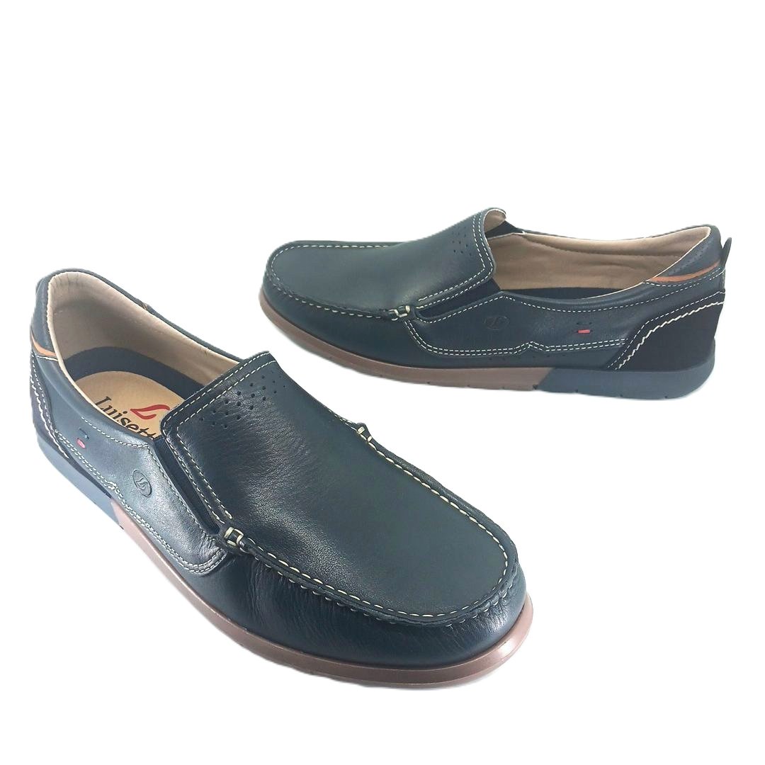 Luisetti 29305 (μπλε δέρμα) ανδρικά μοκασίνια
