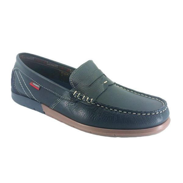 Luisetti 29301 (μπλε δέρμα) ανδρικά μοκασίνια