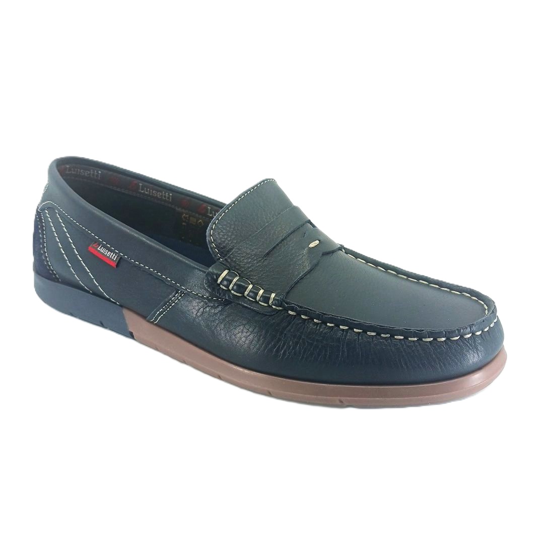 Luisetti 29301 (μπλε δέρμα) ανδρικά μοκασίνια