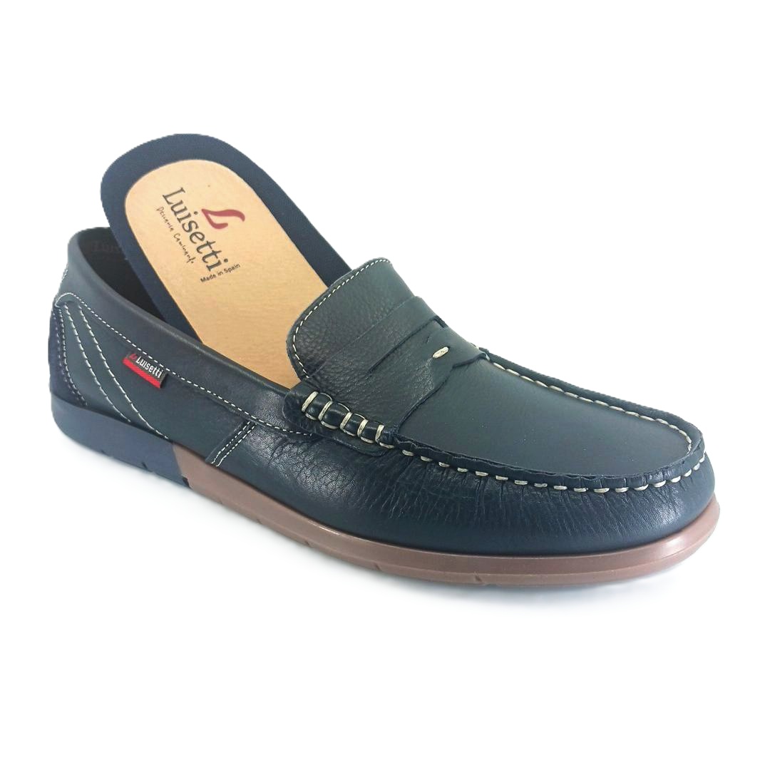Luisetti 29301 (μπλε δέρμα) ανδρικά μοκασίνια