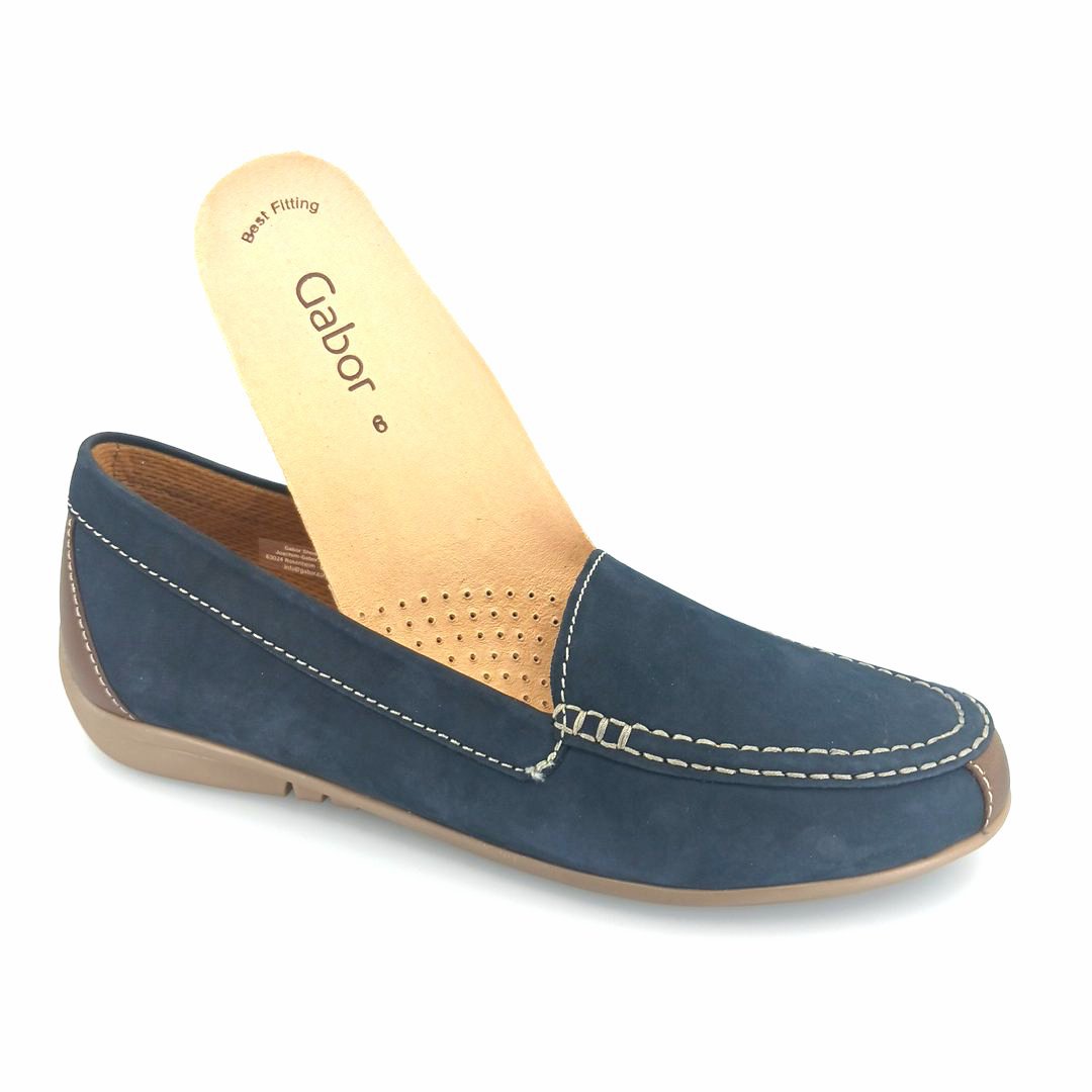 Gabor 260.16 γυναικεία μοκασίνια (μπλε δέρμα nubuck)