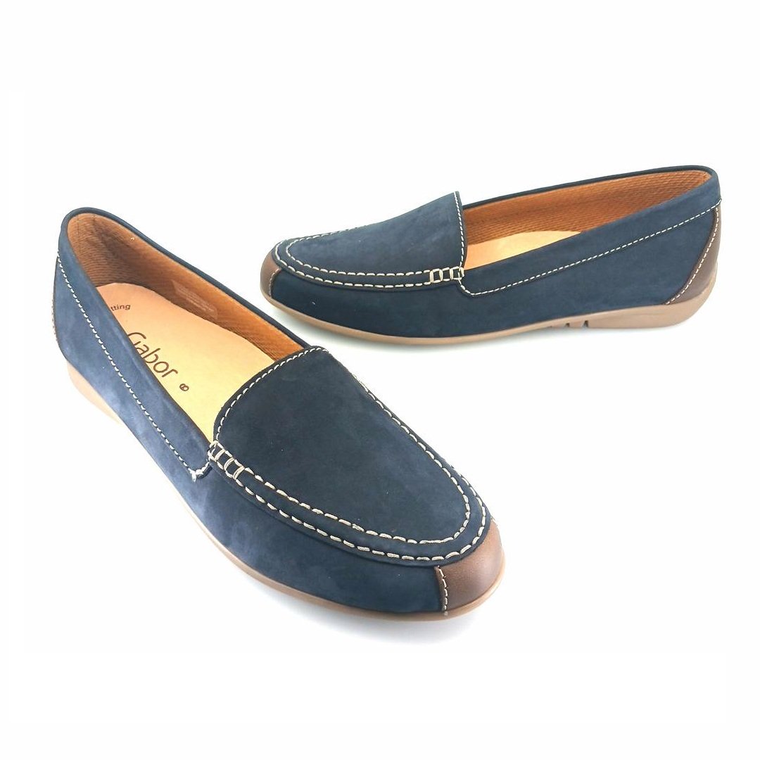Gabor 260.16 γυναικεία μοκασίνια (μπλε δέρμα nubuck)