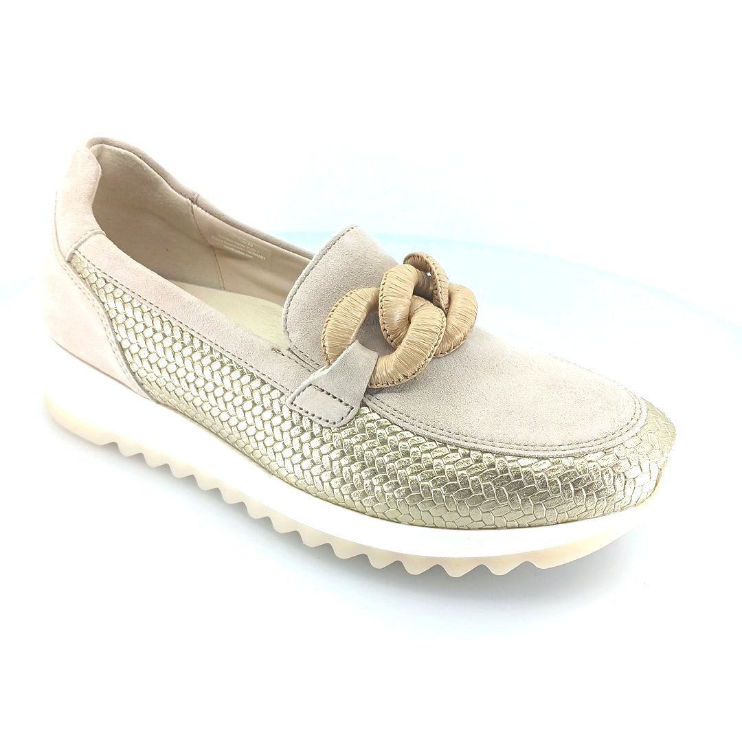 gabor-471.64-champagner-1 Gabor 471.64 γυναικεία horsebit sneakers (μπεζ-χρυσό)