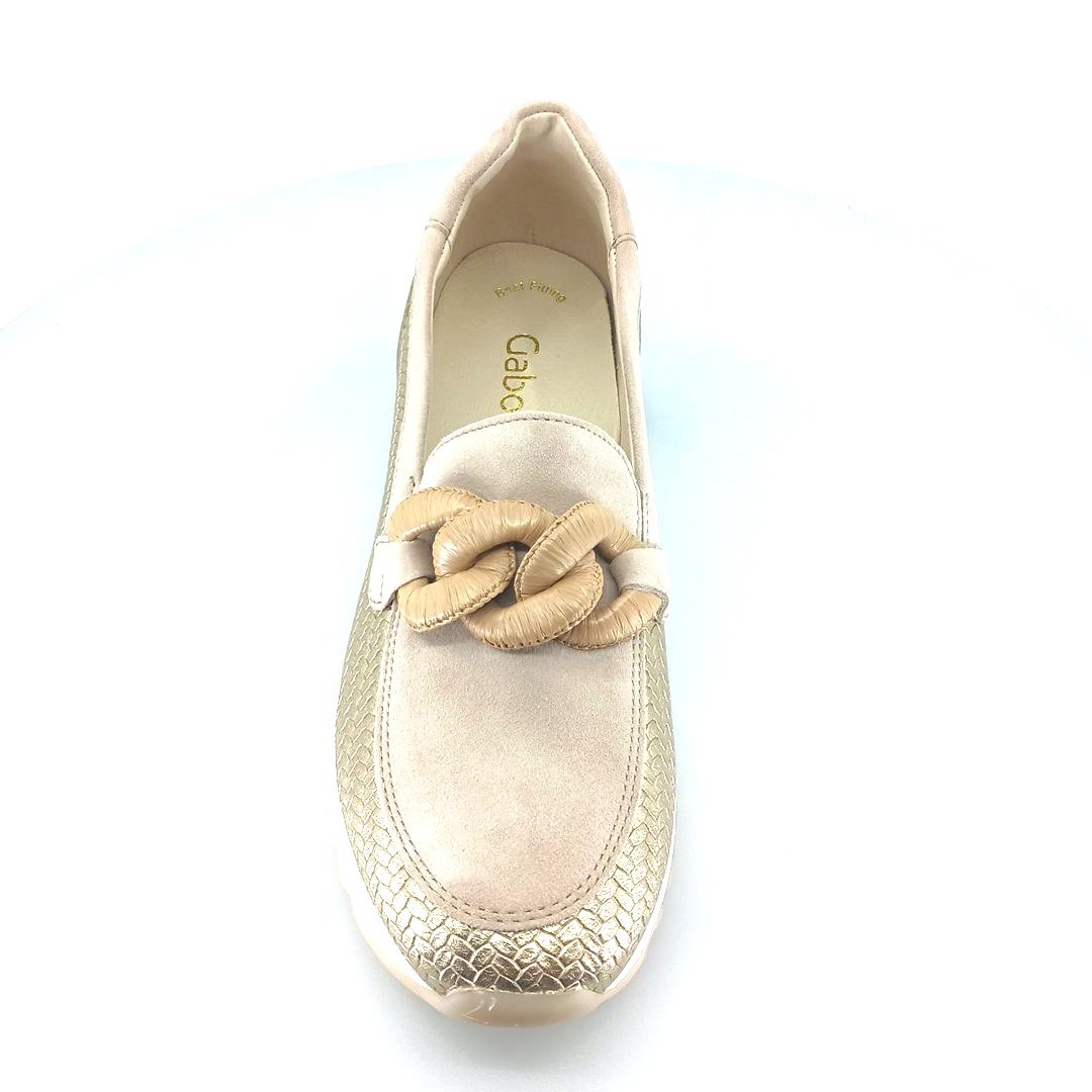 Gabor 471.64 γυναικεία horsebit sneakers (μπεζ-χρυσό)