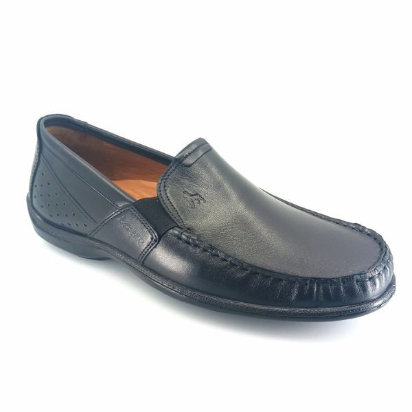 Boxer 15372 (μαύρο δέρμα) ανδρικά slip-on