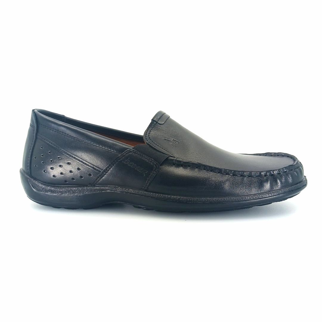 Boxer 15372 (μαύρο δέρμα) ανδρικά slip-on