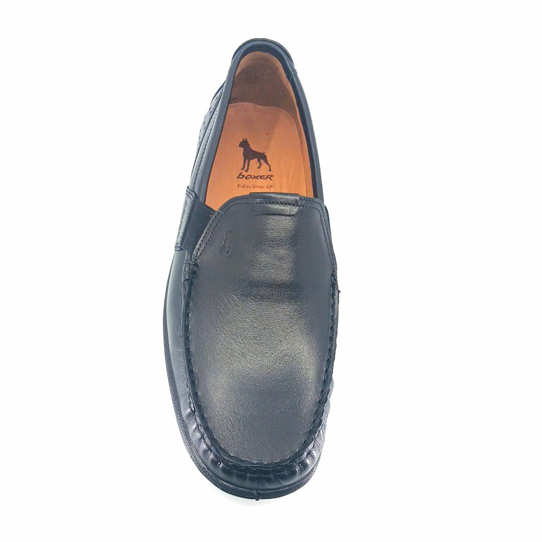 Boxer 15372 (μαύρο δέρμα) ανδρικά slip-on