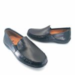 Boxer 15372 (μαύρο δέρμα) ανδρικά slip-on