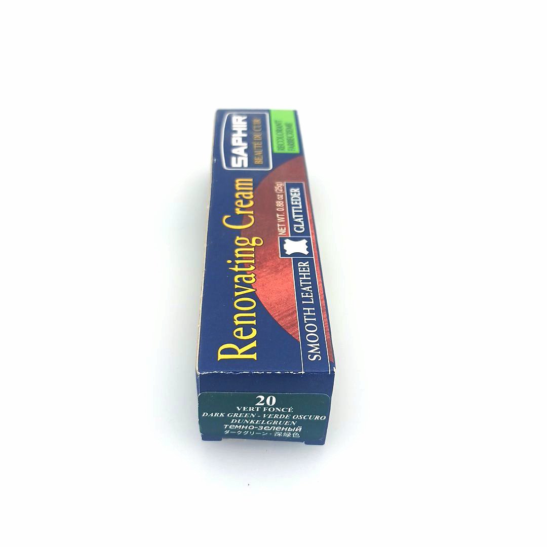 Saphir Crème Rénovatrice 25 ml (dark green 20), κρέμα επαναχρωματισμού & αναδόμησης δερμάτινων ειδών