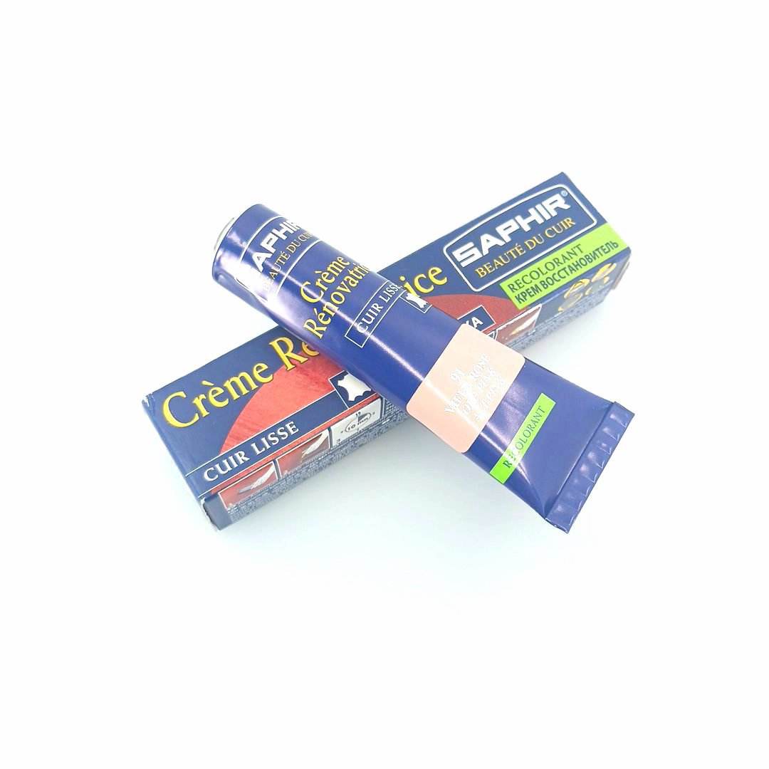 saphir-renovating-cream-old-pink-91-02 Saphir Crème Rénovatrice 25 ml (color: 91 old pink), κρέμα επαναχρωματισμού & αναδόμησης δερμάτινων ειδών
