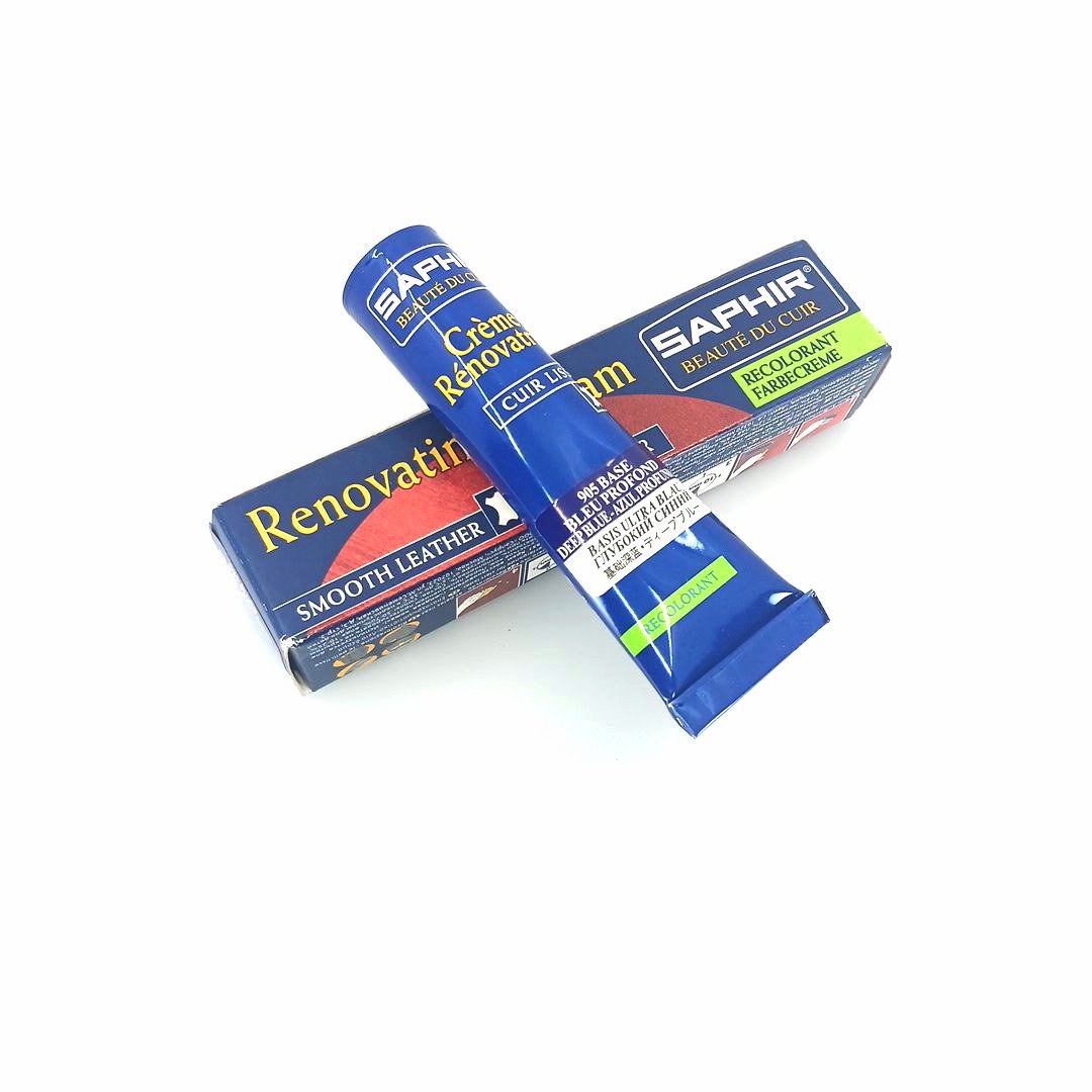 saphir-renovating-deep-blue-base-905-02 Saphir Crème Rénovatrice 25 ml (905 deep blue base, κρέμα επαναχρωματισμού & αναδόμησης δερμάτινων ειδών