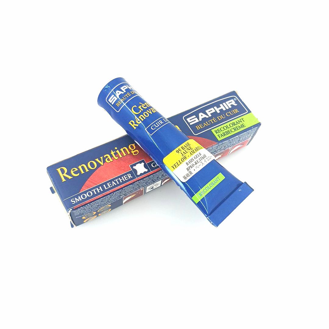 saphir-renovating-yellow-base-95-02 Saphir Crème Rénovatrice 25 ml (color: 95 yellow base), κρέμα επαναχρωματισμού & αναδόμησης δερμάτινων ειδών