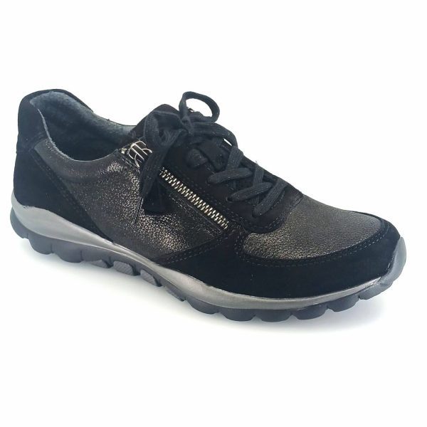76.968.37 γυναικεία sneakers (μαύρο δέρμα chevreau)