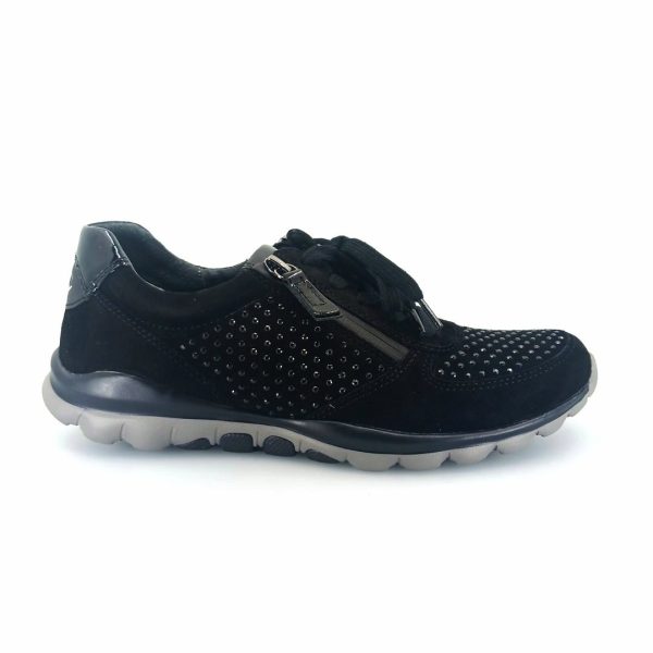 Gabor rolling soft 76.968.87 γυναικεία sneakers (μαύρο δέρμα chevreau)