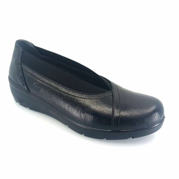 Laura Azana 26843 (μαύρο δέρμα) comfort wedge pumps