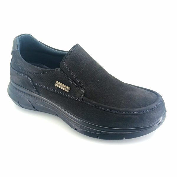 Luisetti 36118 (μαύρο nubuck) ανδρικά slip-on