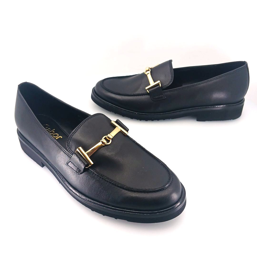 Gabor 75.211.27 horsebit loafers (μαύρο δέρμα)